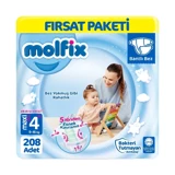 Molfix Maxi Plus 4 Numara Bantlı Bebek Bezi 4x52 Adet