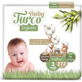 Baby Turco Doğadan 3 Numara Bantlı Bebek Bezi 272 Adet