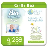 Sleepy Bio Natural 4 Numara Organik Cırtlı Bebek Bezi 198 Adet