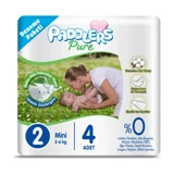Paddlers Pure 2 Numara Organik Cırtlı Bebek Bezi 4 Adet