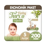 Baby Turco Doğadan Junior 5 Numara Cırtlı Bebek Bezi 5x40 Adet