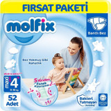 Molfix Maxi Plus 4 Numara Bantlı Bebek Bezi 52 Adet