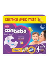 Canbebe Maxi Kazançlı Aylık Paket 4 Numara Bantlı Bebek Bezi 60 Adet