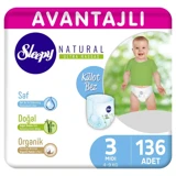 Sleepy Natural 3 Numara Organik Külot Bebek Bezi 136 Adet