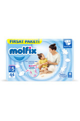 Molfix 3D Junior Plus 5 Numara Cırtlı Bebek Bezi 44 Adet