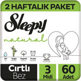 Sleepy Midi 3 Numara Organik Cırtlı Bebek Bezi