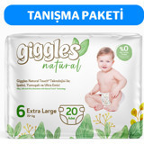 Giggles Natural XLarge 6 Numara Cırtlı Bebek Bezi 20 Adet