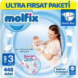 Molfix Midi 3 Numara Cırtlı Bebek Bezi 4x112 Adet