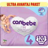 Canbebe Ultra Avantaj Paketi 4 Numara Bantlı Bebek Bezi 120 Adet