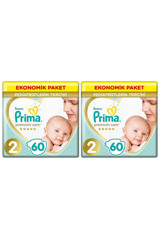 Prima Premium Care 2 Numara Cırtlı Bebek Bezi 2x60 Adet