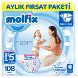 Molfix Junior Plus 5 Numara Cırtlı Bebek Bezi 108 Adet