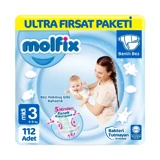 Molfix Midi 3 Numara Cırtlı Bebek Bezi 112 Adet