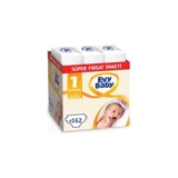 Evy Baby Süper Fırsat Paketi 1 Numara Cırtlı Bebek Bezi 162 Adet