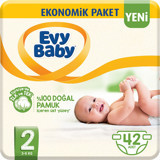 Evy Baby Ekonomik Paket Mini 2 Numara Cırtlı Bebek Bezi 42 Adet