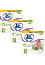 Evy Baby Fırsat Paketi Midi 3 Numara Cırtlı Bebek Bezi 186 Adet