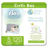 Sleepy Bio Natural 5 Numara Organik Cırtlı Bebek Bezi 120 Adet