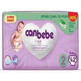 Canbebe Jumbo Paket 2 Numara Bantlı Bebek Bezi 42 Adet