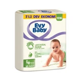 Evy Baby 3'lü Dev Ekonomi 4 Numara Cırtlı Bebek Bezi 90 Adet