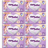 Canbebe Jumbo Paket Yenidoğan 1 Numara Bantlı Bebek Bezi 8x40 Adet