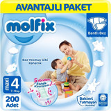 Molfix Maxi 4 Numara Cırtlı Bebek Bezi 4x50 Adet
