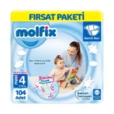 Molfix Maxi Plus 4 Numara Bantlı Bebek Bezi 2x52 Adet