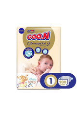Goon Premium Soft 1 Numara Bantlı Bebek Bezi 200 Adet