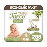 Baby Turco Doğadan Maxi 4 Numara Cırtlı Bebek Bezi 6x48 Adet