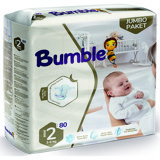 Bumble Jumbo Paket Mini 2 Numara Cırtlı Bebek Bezi 80 Adet