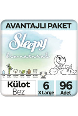 Sleepy XLarge Avantajlı Paket 6 Numara Organik Külot Bebek Bezi 96 Adet