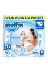 Molfix Junior Plus 5 + Numara Cırtlı Bebek Bezi 90 Adet