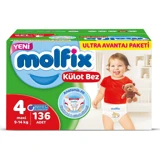 Molfix Anatomik Fit 4 Numara Külot Bebek Bezi 136 Adet