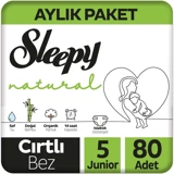Sleepy Junior Aylık Paket 5 Numara Organik Cırtlı Bebek Bezi
