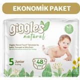 Giggles Natural Junior 5 Numara Cırtlı Bebek Bezi 48 Adet