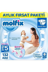 Molfix Junior Plus 5 Numara Cırtlı Bebek Bezi 132 Adet