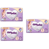 Canbebe Jumbo Paket Yenidoğan 1 Numara Bantlı Bebek Bezi 3x40 Adet