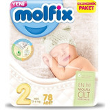 Molfix Mini 2 Numara Göbek Oyuntulu Cırtlı Bebek Bezi 78 Adet