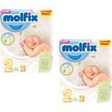 Molfix Mini 2 Numara Cırtlı Bebek Bezi 2x78 Adet