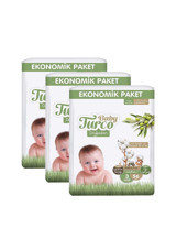 Baby Turco Doğadan Midi 3 Numara Cırtlı Bebek Bezi 3x56 Adet