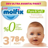 Molfix Pure & Soft 3 Numara Cırtlı Bebek Bezi 784 Adet