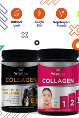 Wiselab Beauty Collagen Powder Toz Kolajen 300 gr + Men Collagen 300 gr