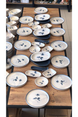 Keramika Blue Magic Yuvarlak Desenli 30 Parça 12 Kişilik Seramik Kahvaltı Takımı Beyaz
