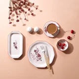 Schafer Swanky Desenli 32 Parça 6 Kişilik Porselen Kahvaltı Takımı Beyaz