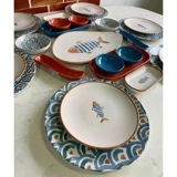 Keramika Koi Oval-Yuvarlak Desenli 25 Parça 6 Kişilik Seramik Kahvaltı Takımı Çok Renkli