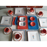 Keramika Koi Aa Kare Desenli 32 Parça 6 Kişilik Seramik Kahvaltı Takımı Çok Renkli