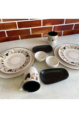 Keramika Love Desenli 10 Parça 2 Kişilik Seramik Kahvaltı Takımı Çok Renkli