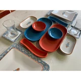 Keramika Koi Kare-Oval Desenli 16 Parça 2 Kişilik Seramik Kahvaltı Takımı Çok Renkli