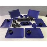 Keramika Siera Kare 24 Parça 6 Kişilik Seramik Kahvaltı Takımı Mavi-Siyah