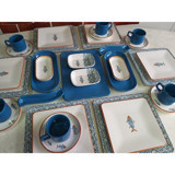 Keramika Koi Yuvarlak Desenli 33 Parça 6 Kişilik Seramik Kahvaltı Takımı Beyaz-Mavi