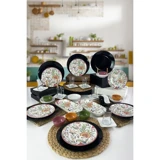 Keramika Paradise Desenli 38 Parça 6 Kişilik Seramik Kahvaltı Takımı Çok Renkli