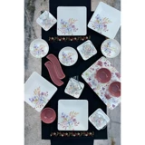 Keramika Bahar Kare Desenli 21 Parça 4 Kişilik Seramik Kahvaltı Takımı Çok Renkli